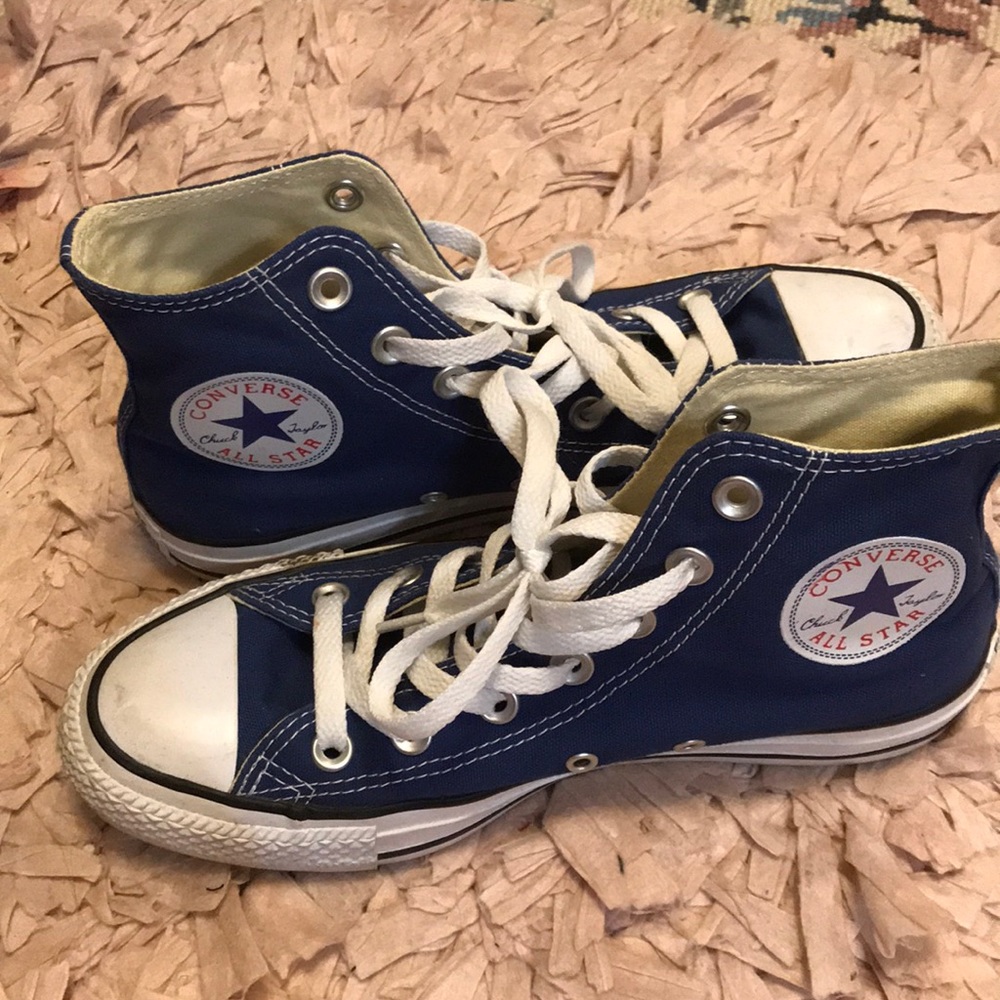 Blue converse high tops